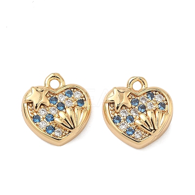 Brass Pave Cubic Zirconia Pendants KK-A286-01G-1