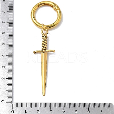 6Pcs 3 Colors Sword Alloy Shoe Charms HJEW-PH01900-1