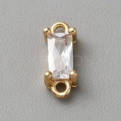 Light Gold Plated Brass Pave Glass Connector Charms KK-CJC0001-34KCG-07-1