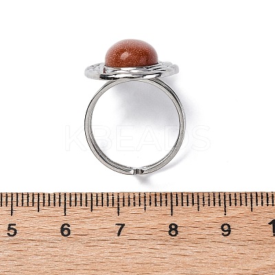 Oval Synthetic Goldstone Finger Rings RJEW-M063-01P-15-1