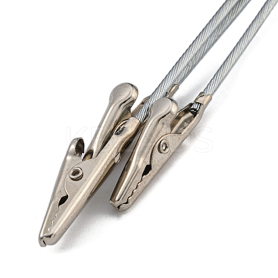 Small Three-Headed Silver Resin Cubic Base Alligator Beak Note Holder AJEW-WH0141-04B-1
