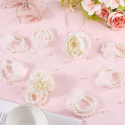 Plastic Imitation Pearl Stretch Bracelets AJEW-WH20064-04-1
