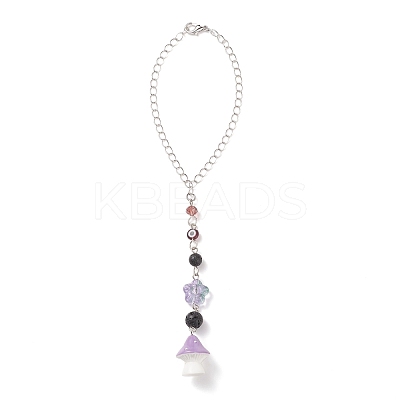 Handmade Lampwork Evil Eye Pendant Decorations HJEW-JM00710-1