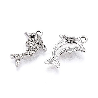 Rack Plating Alloy Rhinestone Pendants PALLOY-T091-23M-P-1
