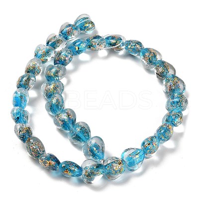 Handmade Dichroic Foil Glass Beads Strands DICH-U001-03F-1