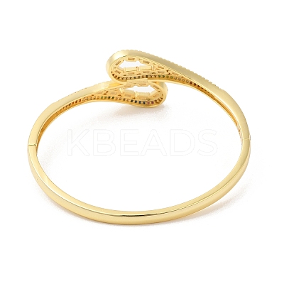 Colorful Cubic Zirconia Hollow Out Teardrop Hinged Bangle BJEW-L681-006G-1