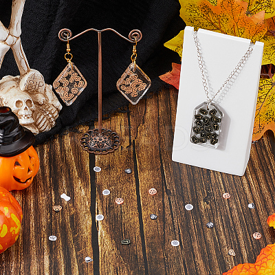 115g 10 Styles Halloween Theme Handmade Polymer Clay Cabochons CLAY-SC0002-02-1