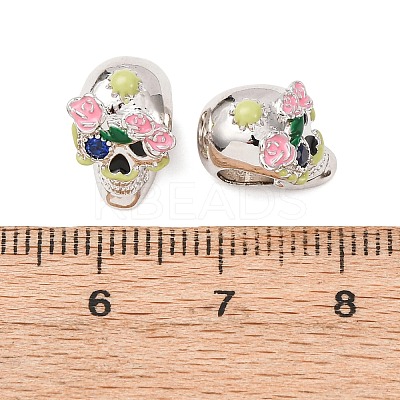 Rack Plating Brass European Beads KK-B076-18P-1-1