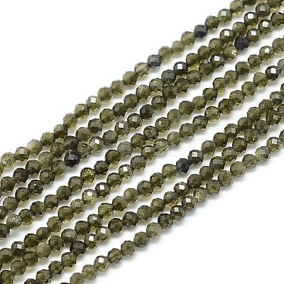 Natural Golden Sheen Obsidian Beads Strands G-S152-04-3mm-1
