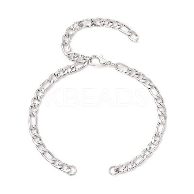 3Pcs 3 Styles 304 Stainless Steel Chain Bracelet Making AJEW-JB01411-1