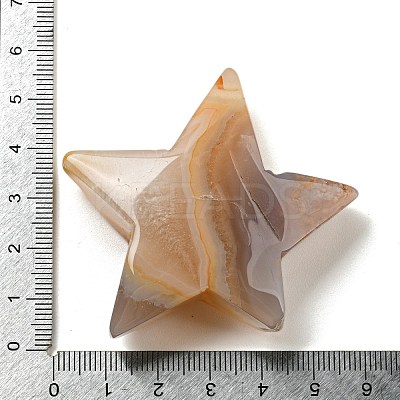Natural Cherry Blossom Agate Carved Healing Star Figurines PW-WG47898-01-1