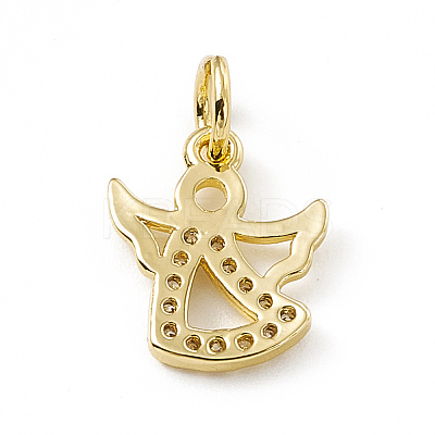 Brass Micro Pave Cubic Zirconia Charms ZIRC-F132-46G-1