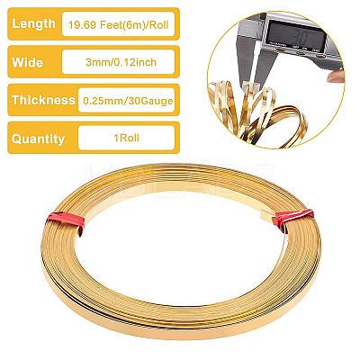 Brass Flat Bezel Wire CWIR-WH0016-02B-1