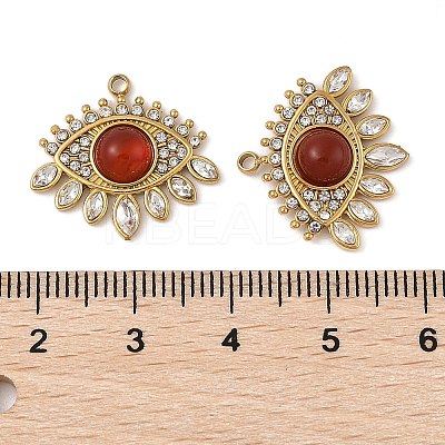 Natural Carnelian(Dyed & Heated) Eye Pendants STAS-P380-24G-03-1