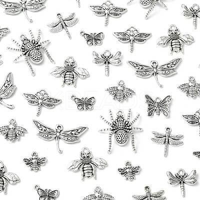 40Pcs 10 Styles Tibetan Style Alloy Pendants TIBEP-FS0001-45-1