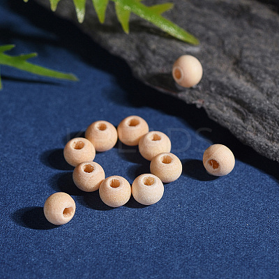 Natural Unfinished Wood Beads WOOD-Q008-4mm-LF-1