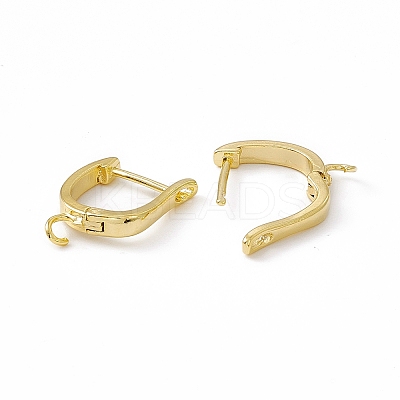 Brass Hoop Earring Findings with Latch Back Closure KK-A172-19G-1