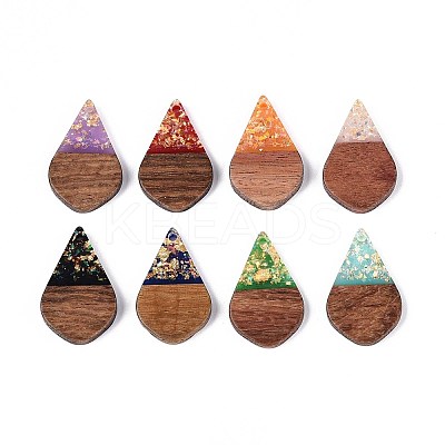Opaque Resin and Walnut Wood Pendants RESI-T060-10M-1