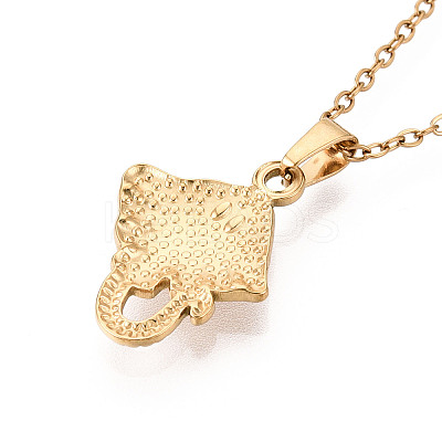 304 Stainless Steel Pendant Necklaces NJEW-T018-44G-1
