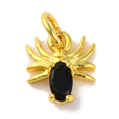 Rack Plating Brass Micro Pave Cubic Zirconia Charms KK-F881-02G-08-1