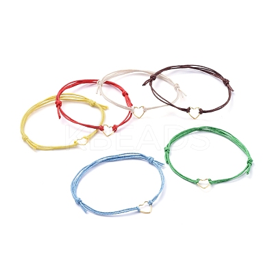 Adjustable Waxed Cotton Cord Bracelets BJEW-JB05064-1