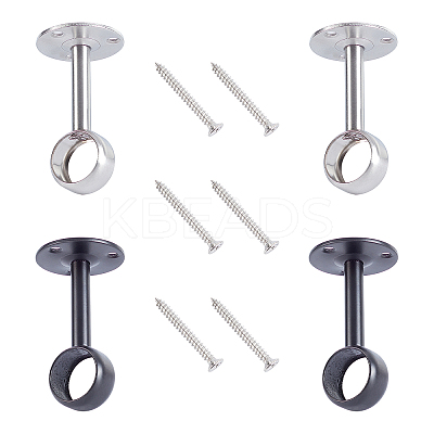 4Pcs 2 Colors Stainless Steel Curtain Rod Ceiling Mount Bracket with Screws STAS-AR0001-16-1