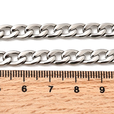 6MM 304 Stainless Steel Cuban Link Chain Necklaces for Women Men NJEW-B134-01C-P-1