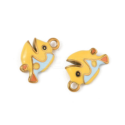 304 Stainless Steel Enamel Pendants STAS-P396-10G-01-1