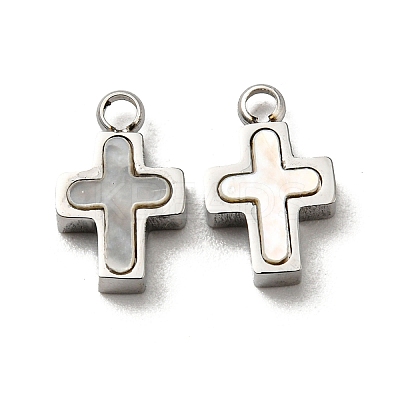 304 Stainless Steel Shell Charms STAS-L022-014P-1