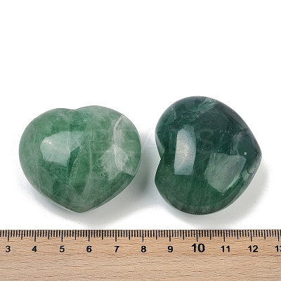 Heart Natural Green Fluorite Palm Stone G-C186-03B-1