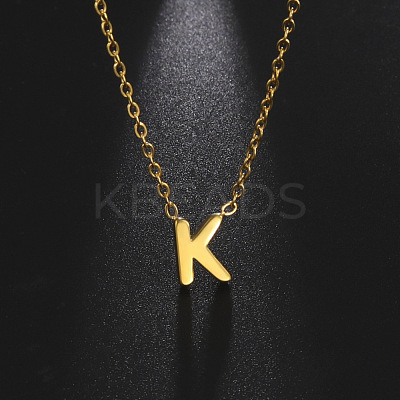 201 Stainless Steel Initial Pendant Necklaces FS-WG78A3B-11-1