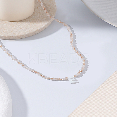 1Pc Glass Rondelle Beaded Necklaces NJEW-LP0007-23E-1