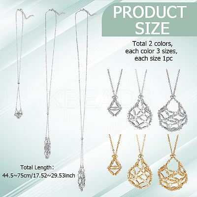 6Pcs 6 Styles 304 Stainless Steel Cable Chain Necklace Makings NJEW-PH0001-34B-1