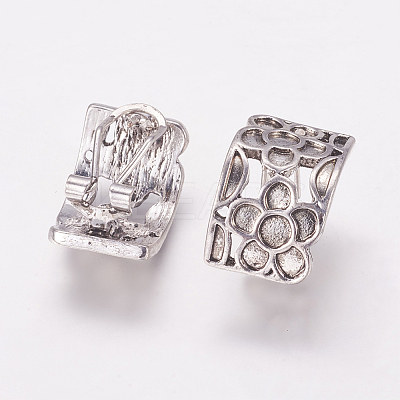 Tibetan Style Hoop Earrings TIBEP-EBB098YKG-AS-FF-1