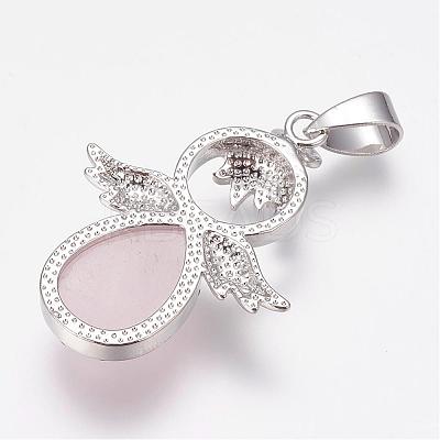 Natural Rose Quartz Pendants G-G651-A10-1