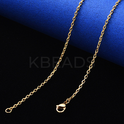 PVD Vacuum Plating 304 Stainless Steel Cable Chain Necklace NJEW-S420-008A-G-1