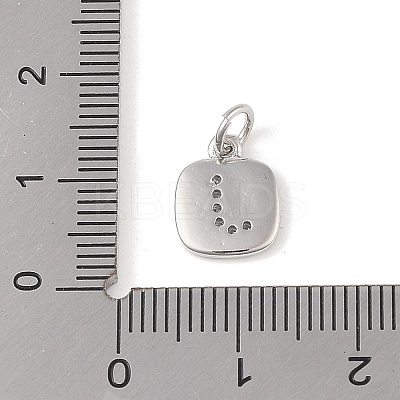 Rack Plating Brass Micro Pave CLear Cubic Zirconia Charms KK-E110-14P-J-1