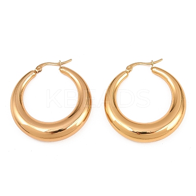 Ion Plating(IP) 304 Stainless Steel Hoop Earrings EJEW-O096-45G-1