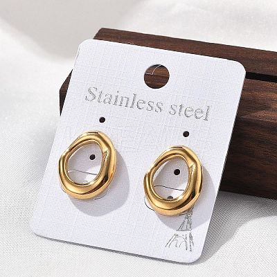 304 Stainless Steel Chunky Oval Studs Earrings for Women EJEW-K306-28G-1