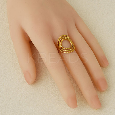 304 Stainless Steel Cuff Open Rings for Women TB2214-2-1