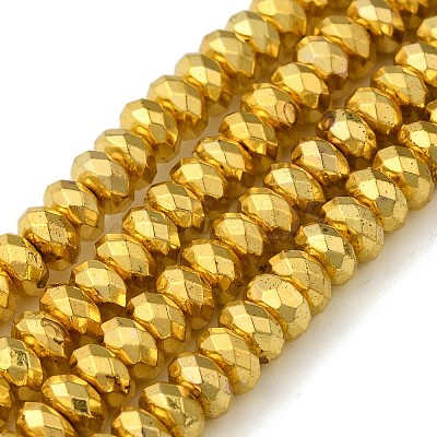 Electroplate Non-magnetic Synthetic Hematite Beads Strands G-L485-06D-G-1
