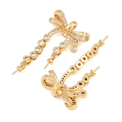 Brass Micro Pave Cubic Zirconia Peg Bails CU-CBA8264-04G-1