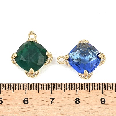 Brass Micro Pave Clear Cubic Zirconia Pendants KK-H257-10G-1