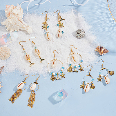 DIY Beach Themed Earring Making Kits DIY-SC0013-78G-1