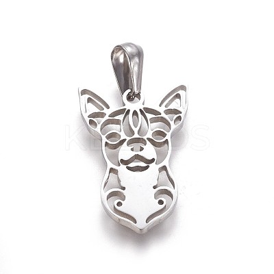 Tarnish Resistant 304 Stainless Steel Puppy Pendants LS-STAS-F219-05P-1