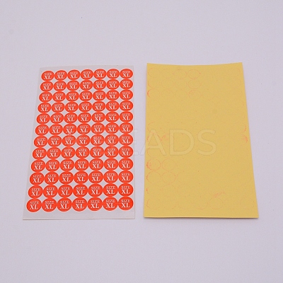 Size XL Clothing Size Round Sticker Labels DIY-WH0209-86C-1