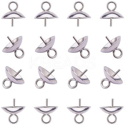 304 Stainless Steel Cup Pearl Peg Bails Pin Pendants STAS-PH0010-32P-1