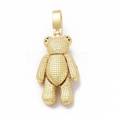 Rack Plating Brass Micro Pave Cubic Zirconia Pendants KK-G456-14G-1