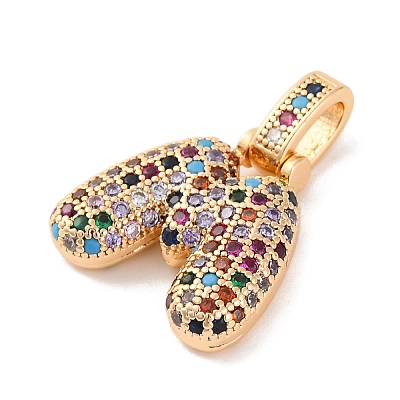 Brass Micro Pave Cubic Zirconia Pendants KK-C076-29M-G02-1