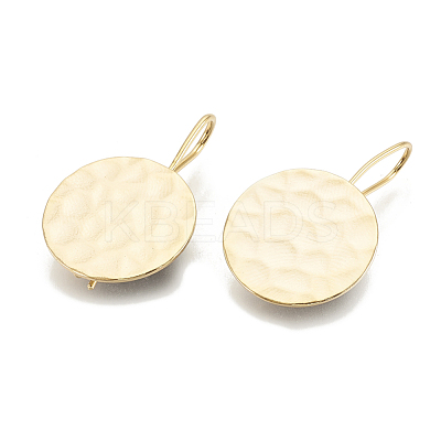 Hammered Brass Earring Hooks KK-S345-209-1